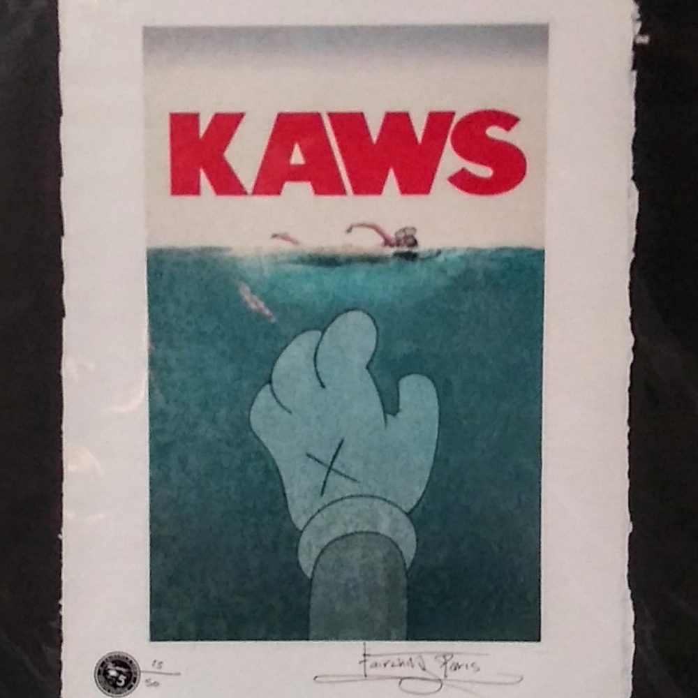 KAWS, Paws, Ltd. Ed. Print signed Fairchild Paris
